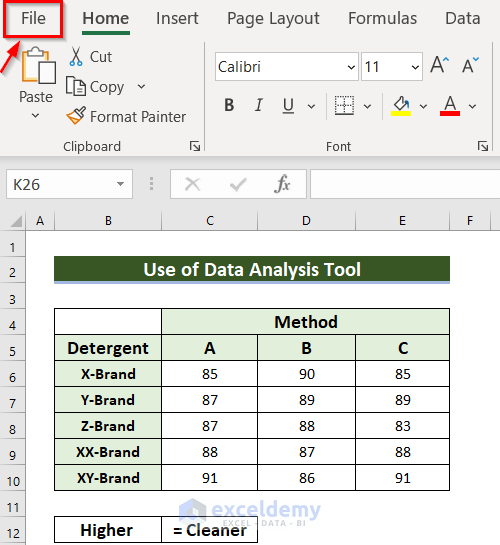 Inserting Data Analysis ToolPak to do Randomized Block Design ANOVA in Excel