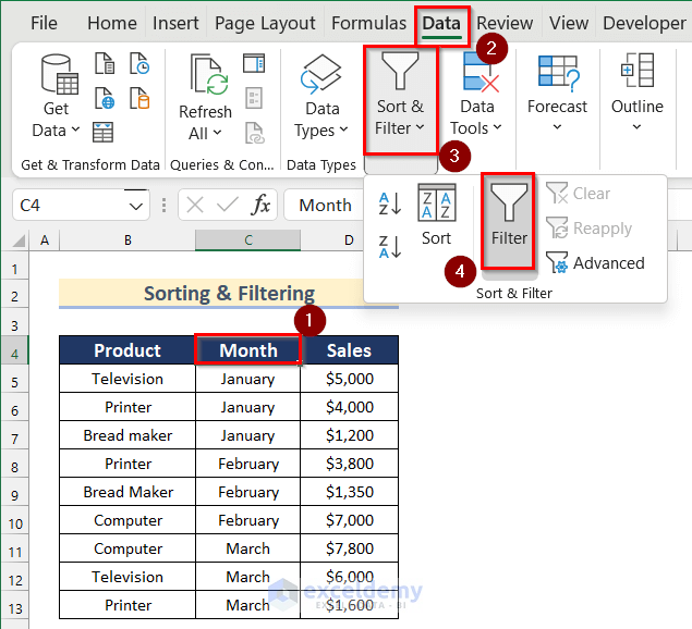 Filter Raw Data to Analyze in Excel