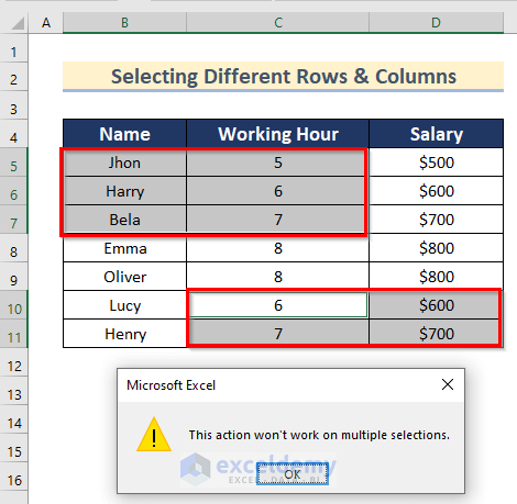 Excel Copy and Paste Commands are not Working between Workbooks for Selecting Different Rows & Columns