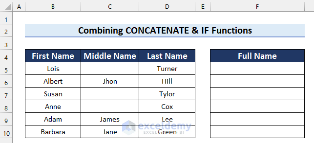 Combine CONCATENATE & IF Functions to Join When Values Are Matched