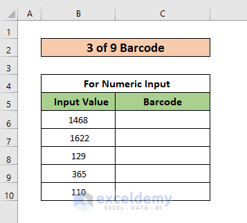 3 of 9 barcode dataset