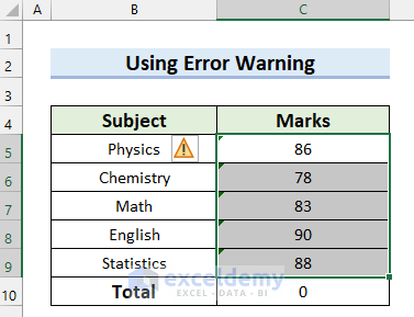 Excel AutoSum is Not Working and Returns 0 Because Numbers Stored as Text in Excel