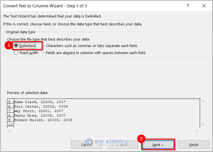 Text to Columns Delete data for Having Hidden Columns in Excel