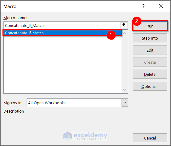 Macro Dialog Box to Concatenate If Match in Excel