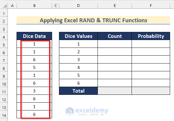 Creating Random Data to Model Uniform Probability Distribution in Excel