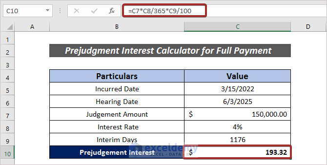  Prejudgment Interest Calculator Excel