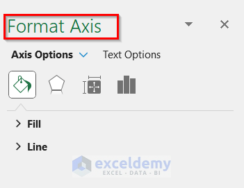 Opening Format Axis Toolbar to Adjust Excel Chart Gridlines Spacing by Double-Clicking on Axis Values