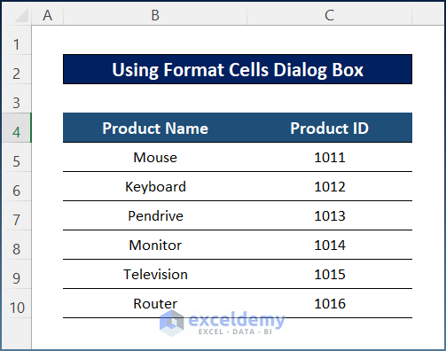 Output of Applying Top and Bottom Border Using Format Cells Dialog Box
