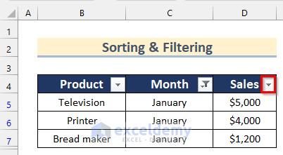 Sort Raw Data to Analyze in Excel