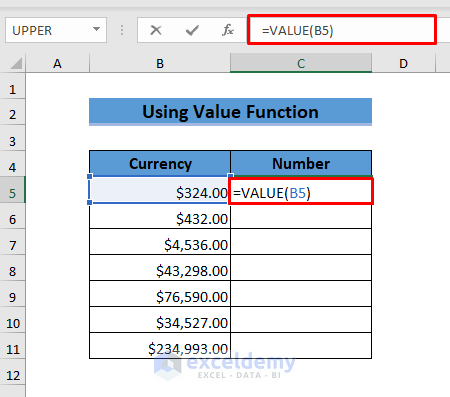 Using VALUE Function to Convert Currency to Number