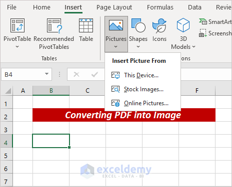  Insert PDF into Excel as Image