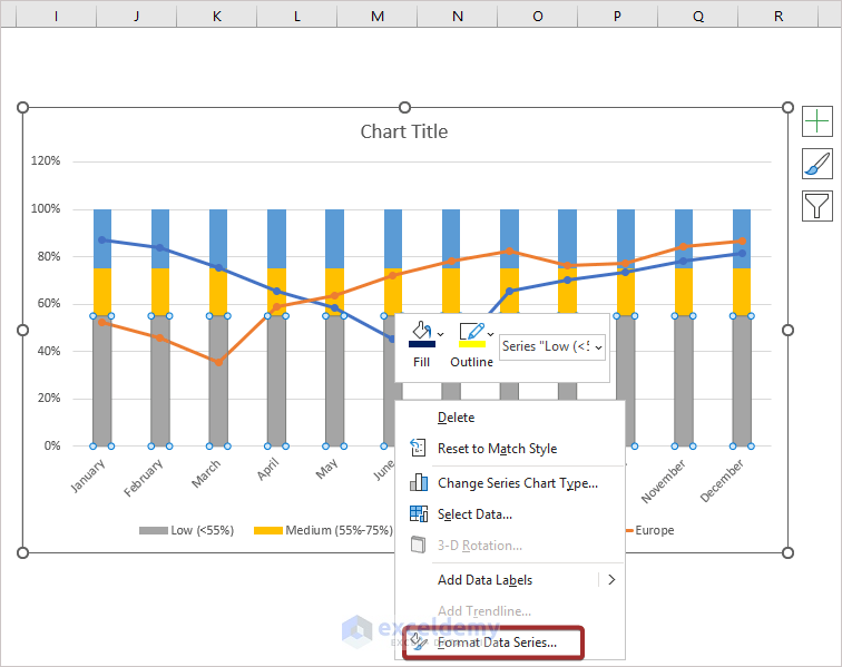 Excel Charts with Horizontal Bands
