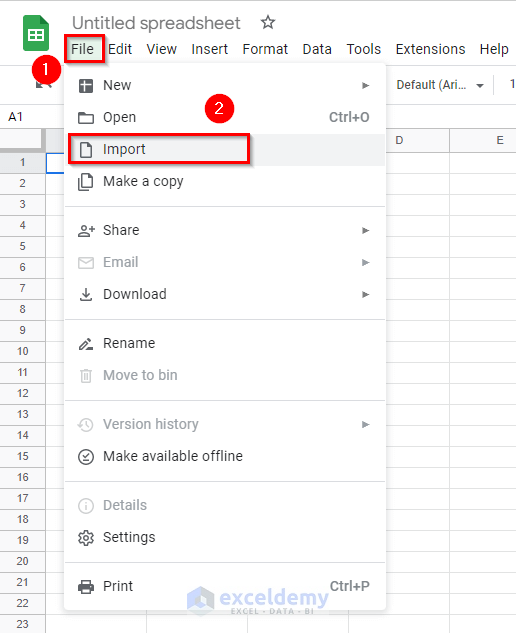 Use of Import Feature of Google Sheets