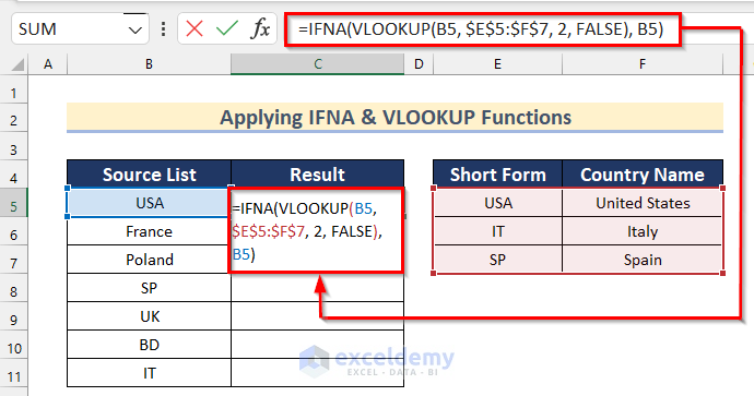 Insert IFNA & VLOOKUP Functions for Multiple Find and Replace of Words from Excel List