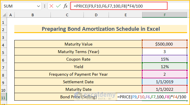 Creating Bond Amortization Schedule to Prepare Bond Amortization Schedule in Excel