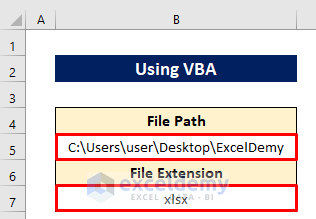 Insert File Path and Extension to Copy File Names from Folder to Excel