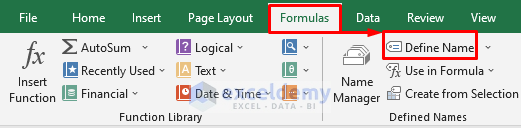 Define Names to Copy File Names from Folder to Excel