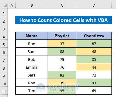 How to Count Colored Cells in Excel with VBA
