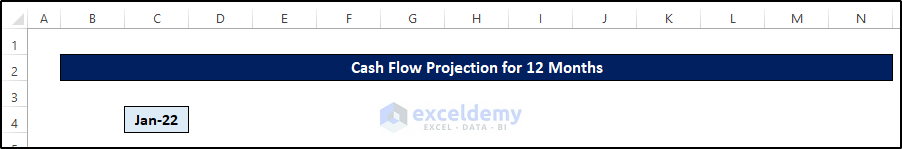 Record Time Intervals to Create Cash Flow Projection for 12 Months in Excel
