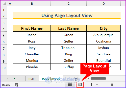 Setting Column Width in Page Layout View to Set It in Inches in Excel