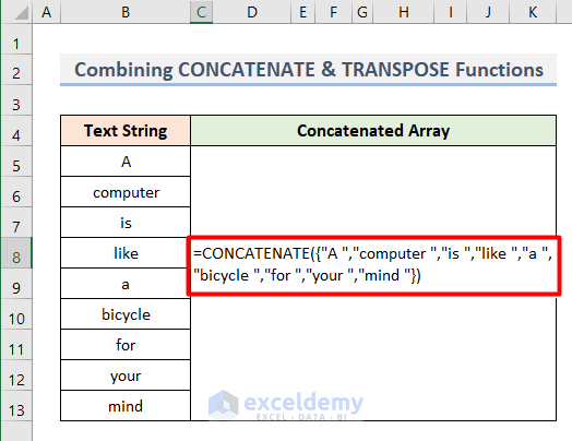 Excel Concatenate Arrays