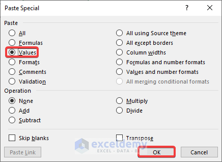 Utilize Paste Special Tool to solve excel currency format not working