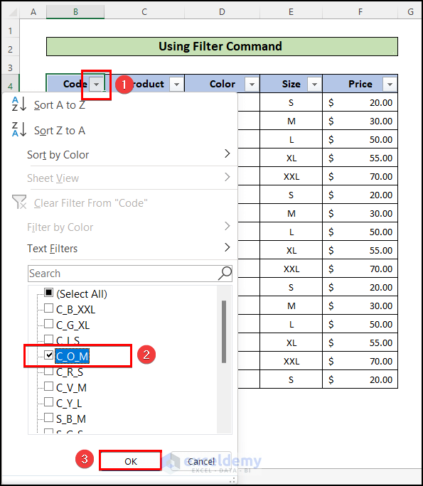 Using Filter Command to check If Value Exists in Column Then Copy Another Cell in Excel 