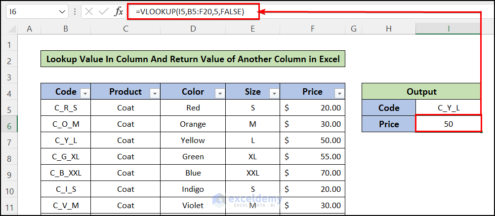 Excel Lookup Value In Column And Return Value of Another Column