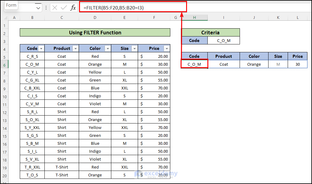 Using FILTER Function to check If Value Exists in Column Then Copy Another Cell in Excel 