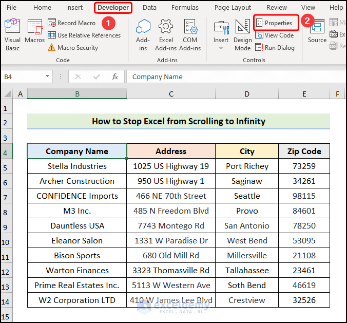 How to Stop Excel from Scrolling to Infinity