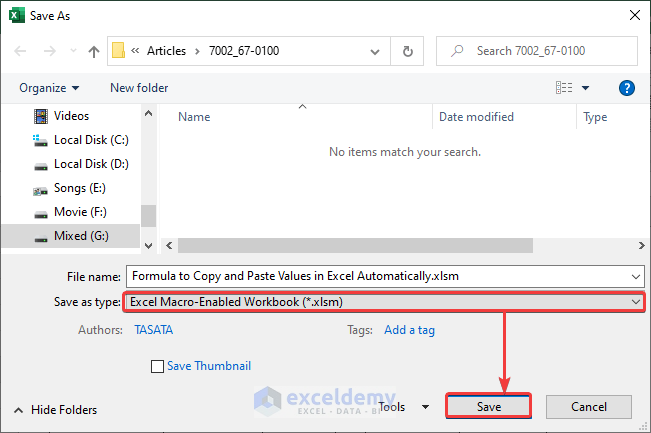 Save the Excel File as .xlsm File