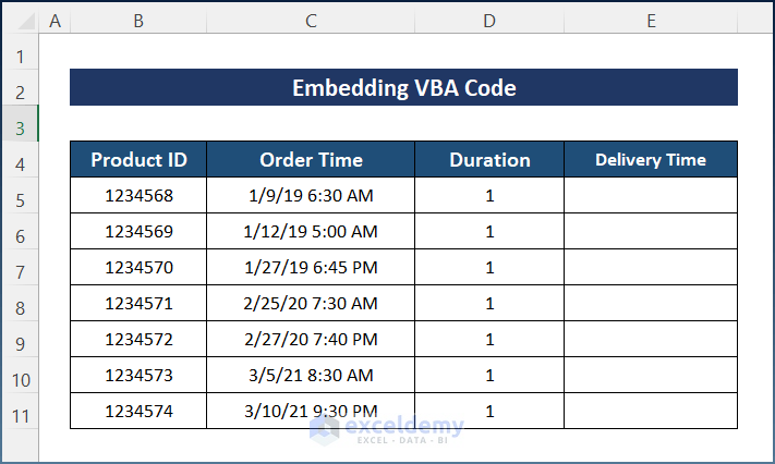 Embedding VBA Code to Add 1 Hour to Time in Excel