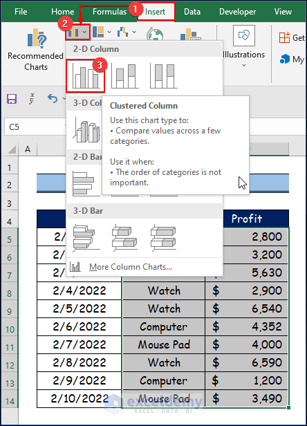Utilizing Charts Group to Add Arrow in Excel Graph