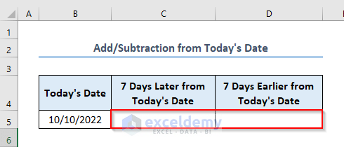 Add or Subtract Days to/from Today’s Date