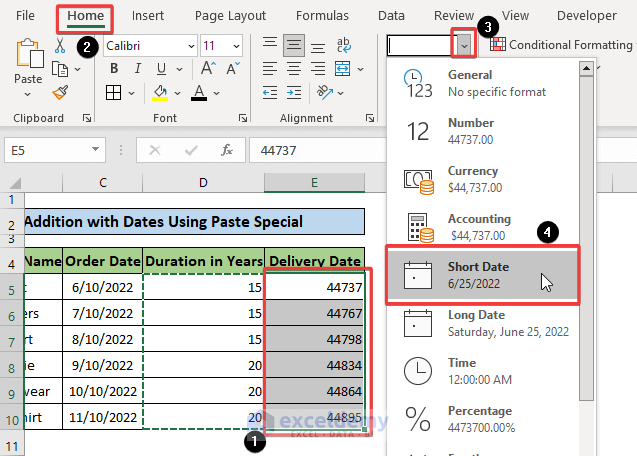 Add and Subtract Days to Multiple Dates Using Paste Option