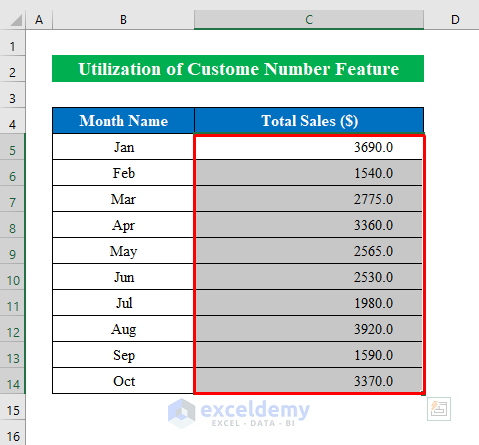 Utilizing Custome Number Feature to Align Numbers by Decimal Point