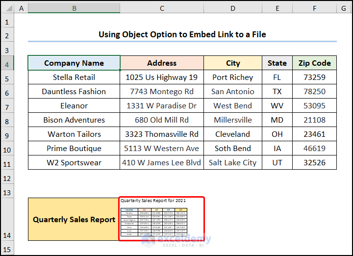 how to attach documents in excel as embedded links