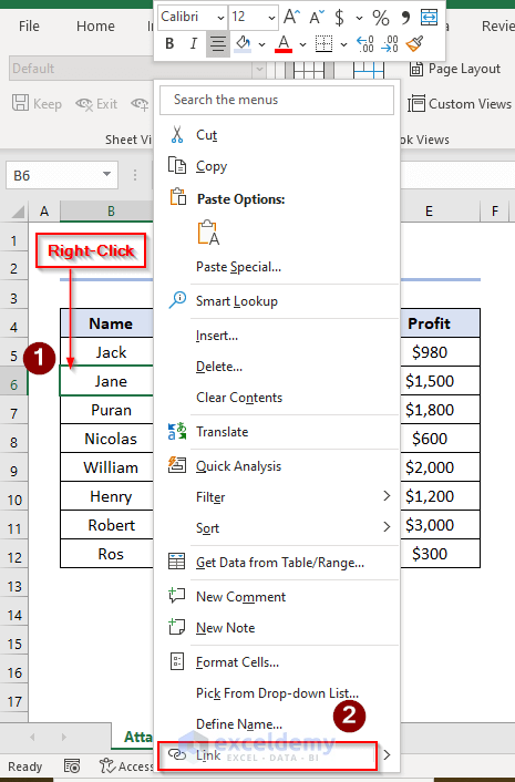 how to attach email in excel