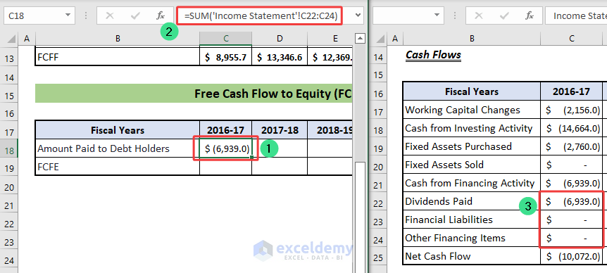 Calculating Free Cash Flow to Equity in Excel