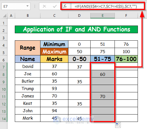Applying IF and AND Functions to Change Chart Color Based on Value