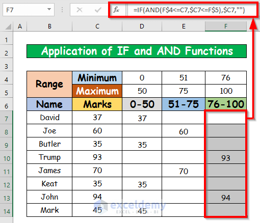 Applying IF and AND Functions to Change Chart Color Based on Value