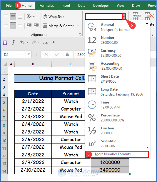 Using Format Cells Option to Change Comma in Excel to Indian Style