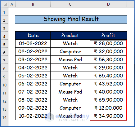 Showing Final Result to Change Comma in Excel to Indian Style