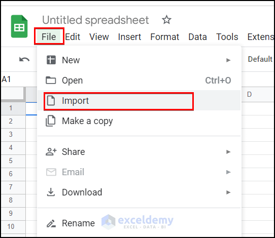 Importing Excel file to Convert Excel Sheet to Google Sheets