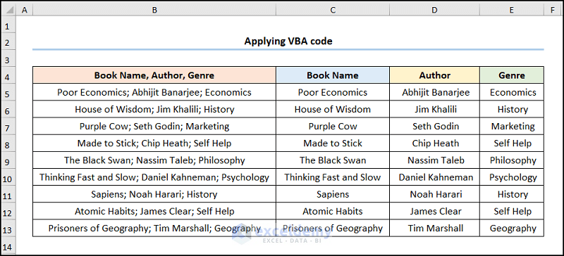 excel text to columns multiple delimiters with VBA Code