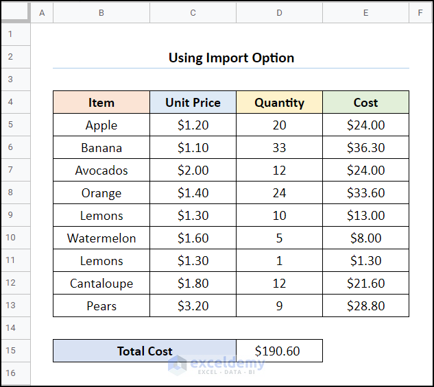 how to copy and paste from excel to google sheets with Import Option