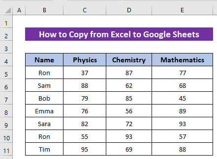How to Copy from Excel to Google Sheets