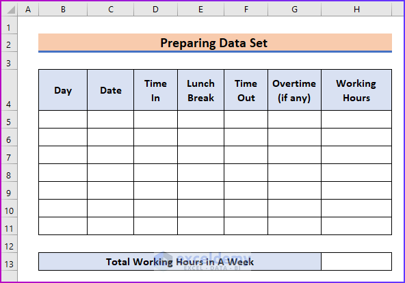 Preparing Data Set with Additional Information as An Easy Step to Create Attendance Sheet with Time in and Out in Excel