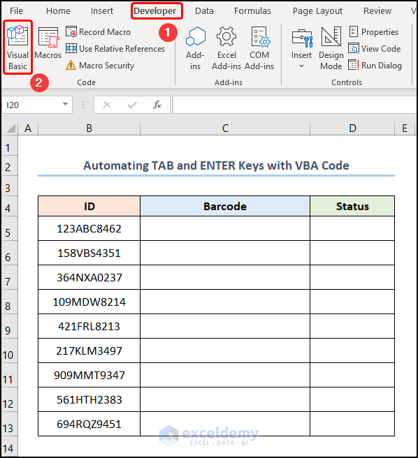 Automating the TAB and ENTER Keys with VBA Code