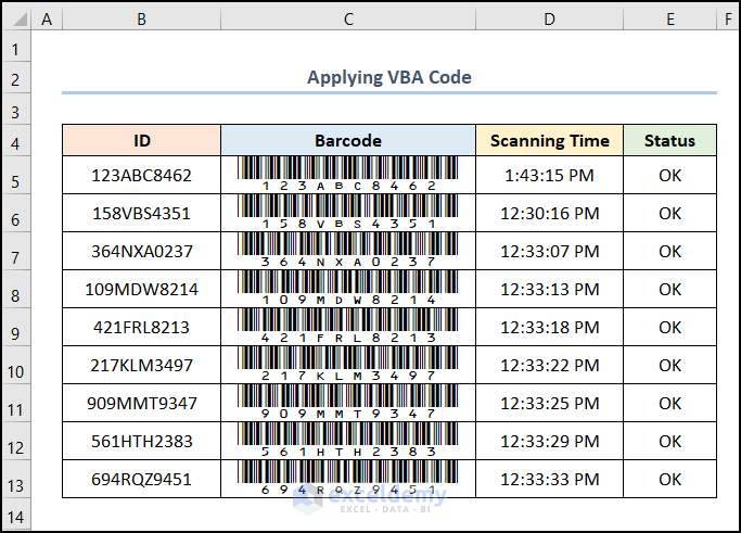 barcode scanner not going to next line in excel fixed with VBA code